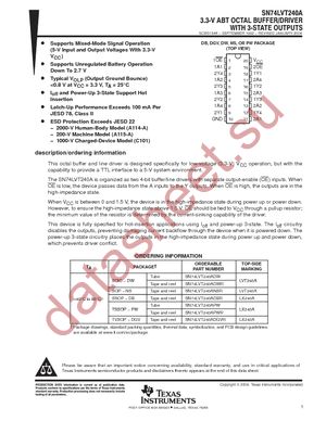 SN74LVT240ADW datasheet  